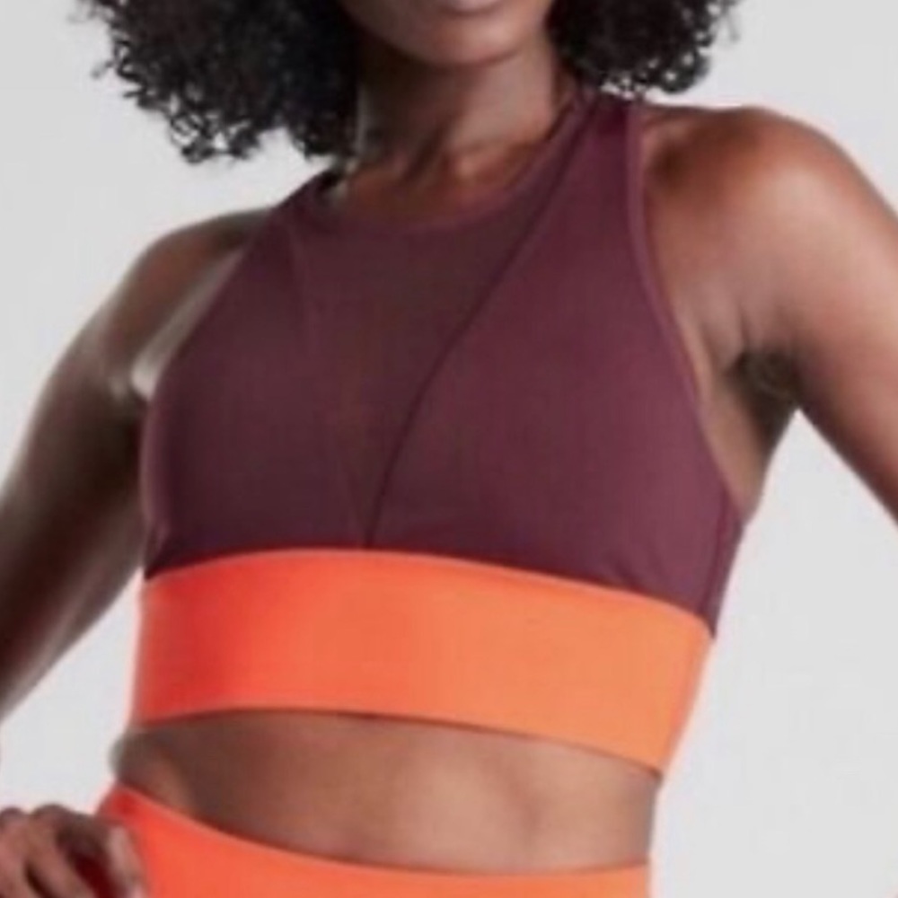 Athleta Sports Bra in Burgundy and Orange